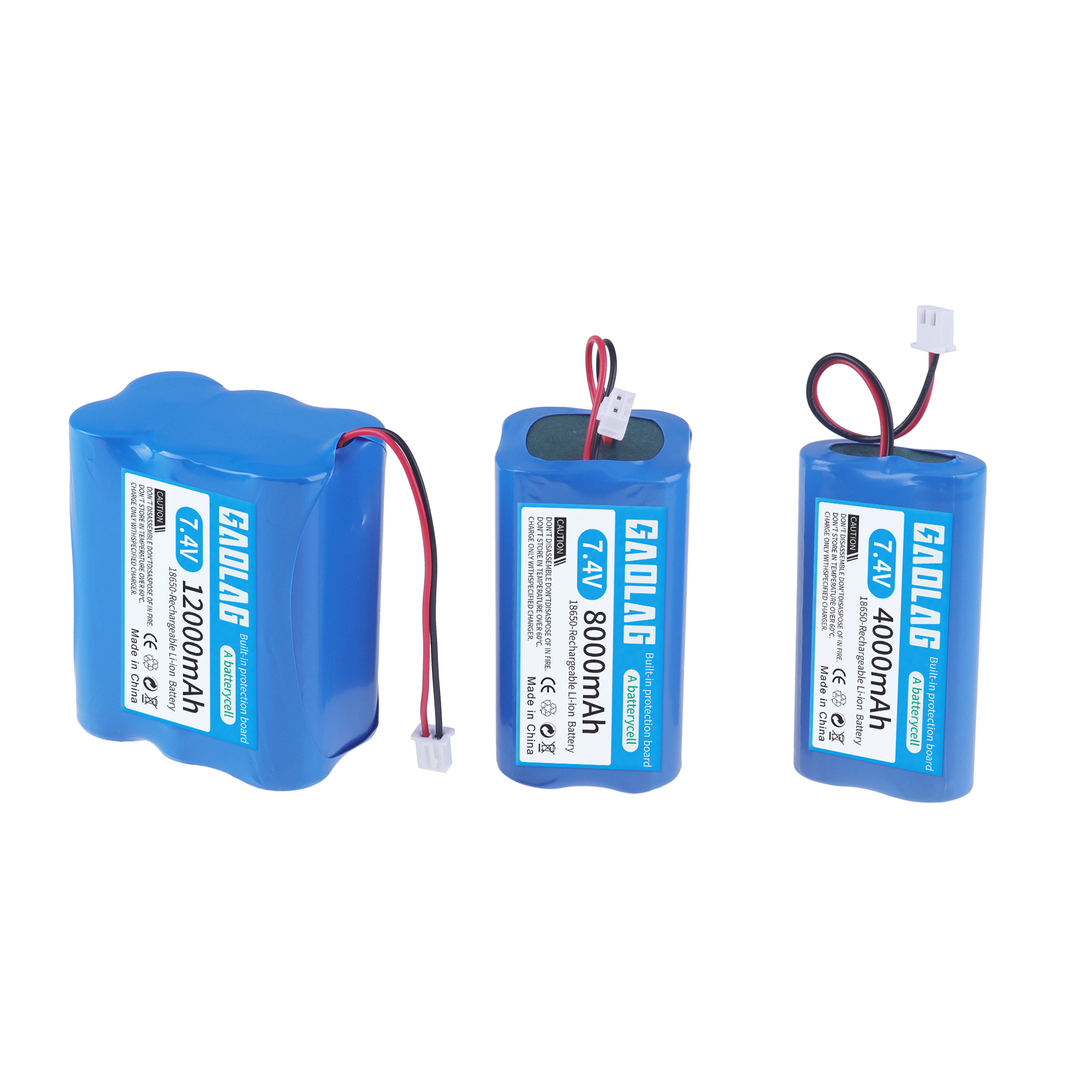 3.7V 7.4V 11.1V 12V 18650 6800mAh with wires Lithium ion rechargeable battery with PCB for Bluetooth Speaker Solar headlights