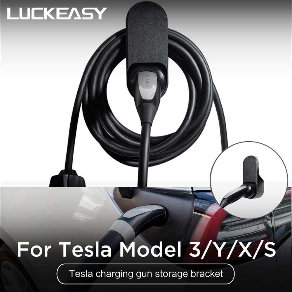 LUCKEASY Functional accessories charging line organizer for Tesla Model 3 Model X ModelS Model Y Wall-mounted charger bracket