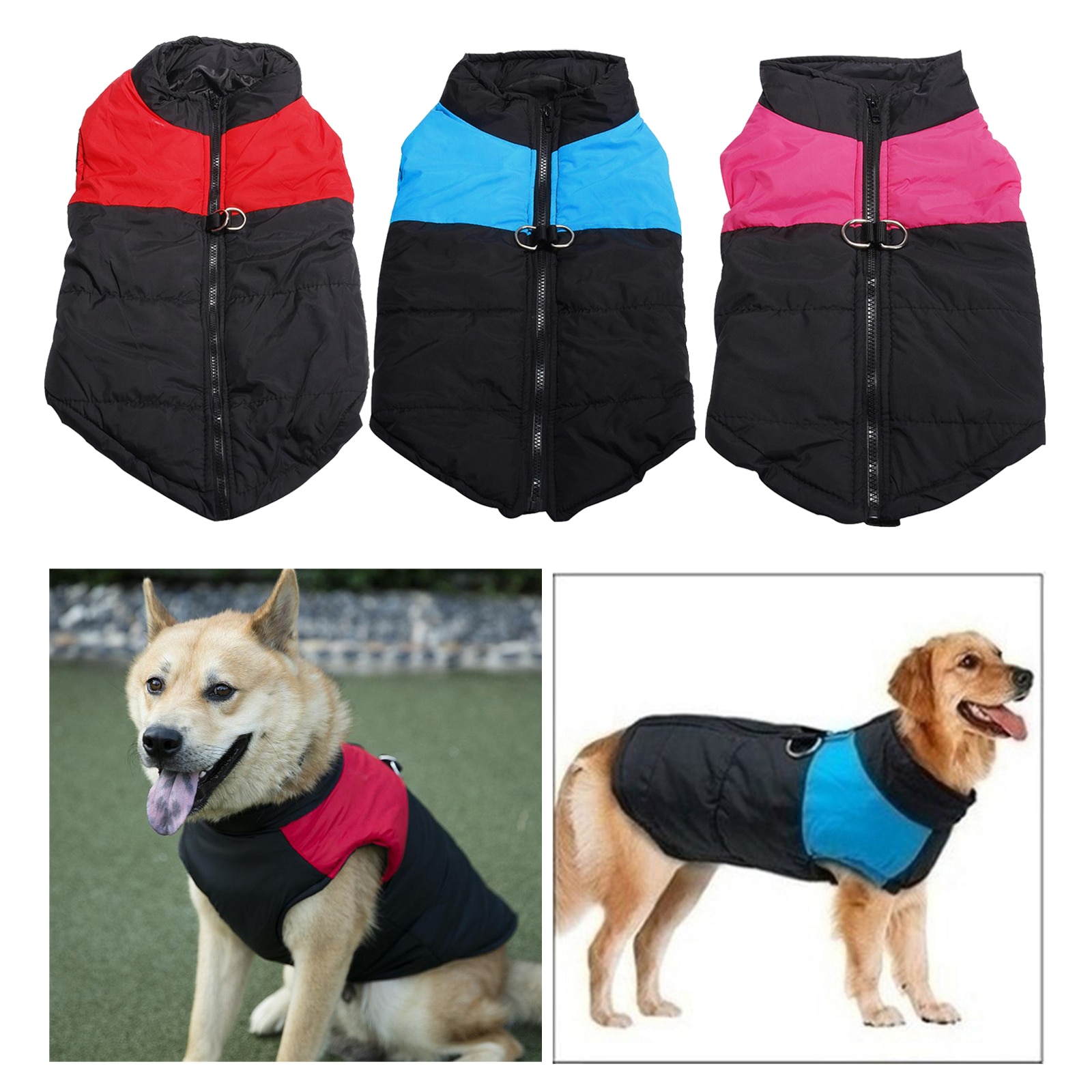 Warm Hond Kleding Waterdicht Pet Gewatteerde Vest Rits Jas Jas Voor Chihuahua