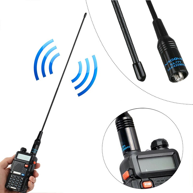 Originele Nagoya NA-771 Twee Manier Radio Antenne Sma Vrouwelijke Voor Kenwood Baofeng UV5R UV82 888S UV9R Etc.Radio Met Sma Mal Interface
