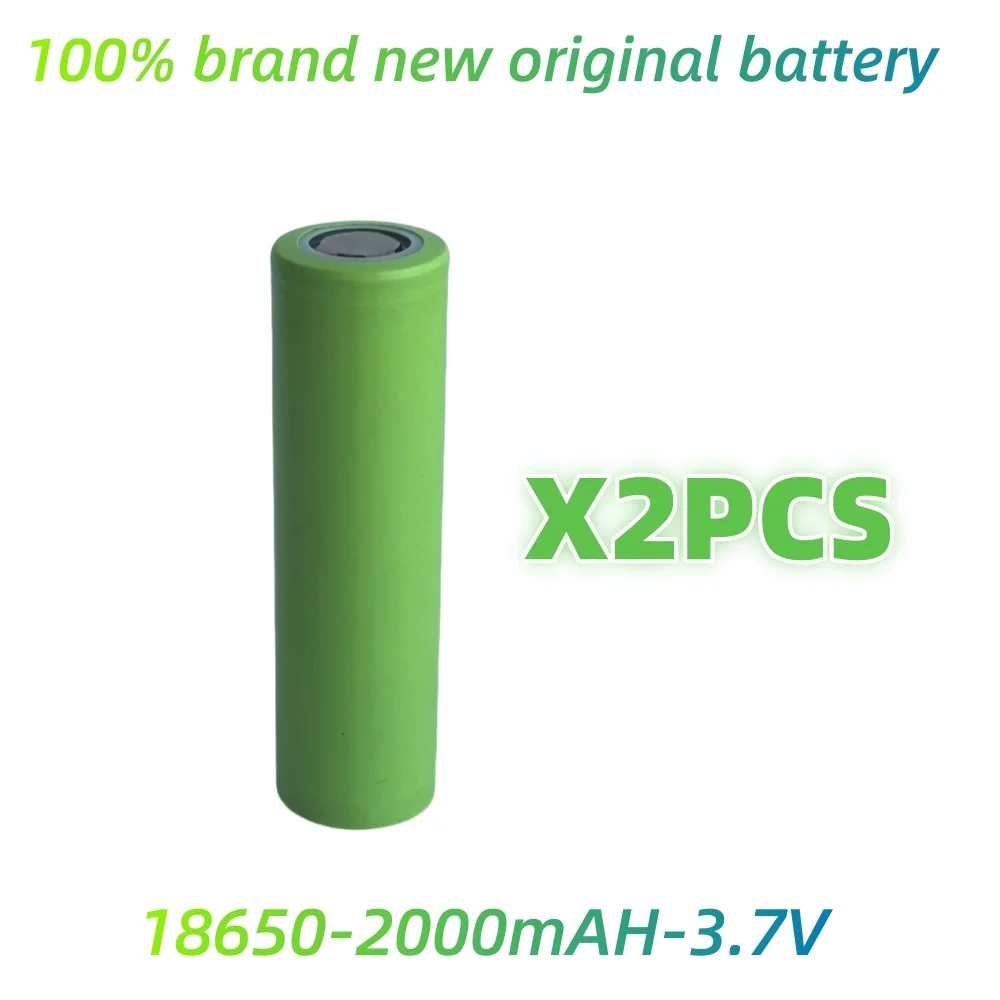 Original 18650 3,7 v 2000mAh batería de litio recargable linterna batería 100% capacidad real 2000mAH 1-50 Uds: YELLOW