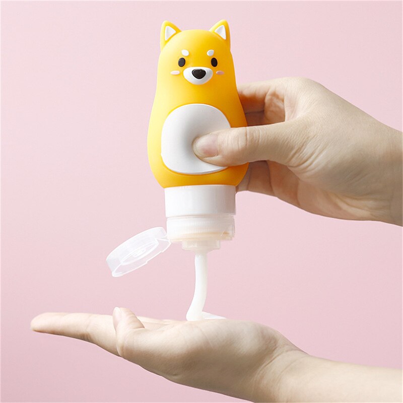 TTLIFE-bouteille vide en Silicone dessin animé, ensemble de bouteilles de voyage, pour Gel douche Portable, shampoing, bouteille de lavage, organisateur de maquillage