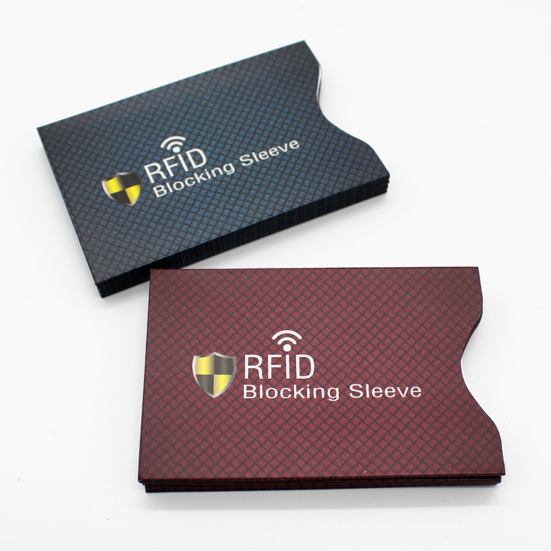 5 kpl turvavarkaudenestolukija rfid-sulkuholkki suojaa luottokortteja kotelon kansi alumiinipinnoitettu paperi id pankkikortin pidike
