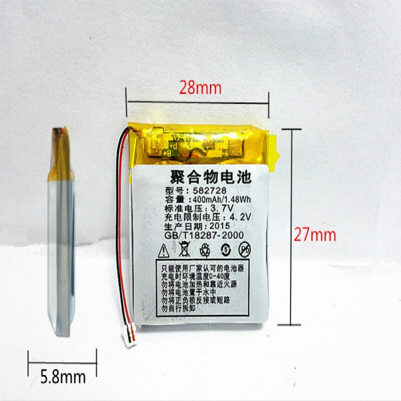 1pcs 3.7V 400mAh Oplaadbare li-Polymer Li-Ion Batterij Voor Q50 G700S K92 G36 Y3 kinderen smart horloges mp3 582728 602828