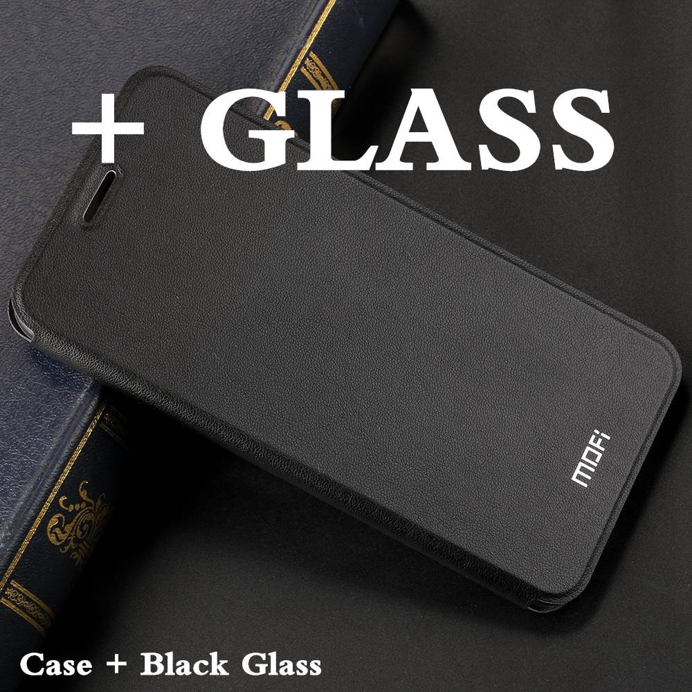 MOFi for Xiaomi Redmi 5 Plus Case for redmi 5 plus flip case cover Leather Capas coque for xiomi redmi 5 plus housing original: Black with Glass