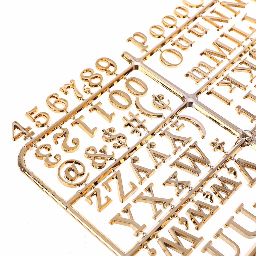 NNRTS Golden 120 Pcs Characters For Felt Letter Board Numbers Changeable Letter Board Words School Office Supplies