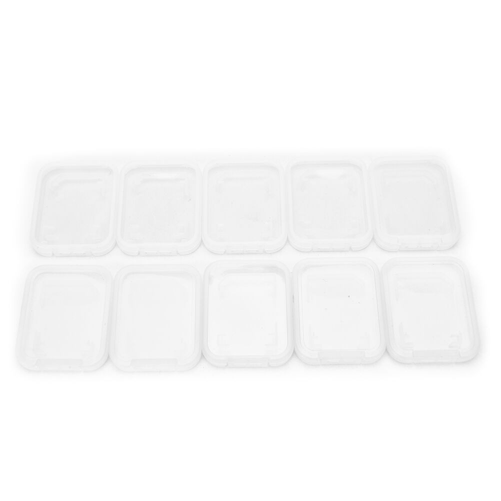 10 Pièces Pour SD SDHC Étuis De Carte Mémoire Protection Du Support En Plastique Transparent Boîte De Rangement