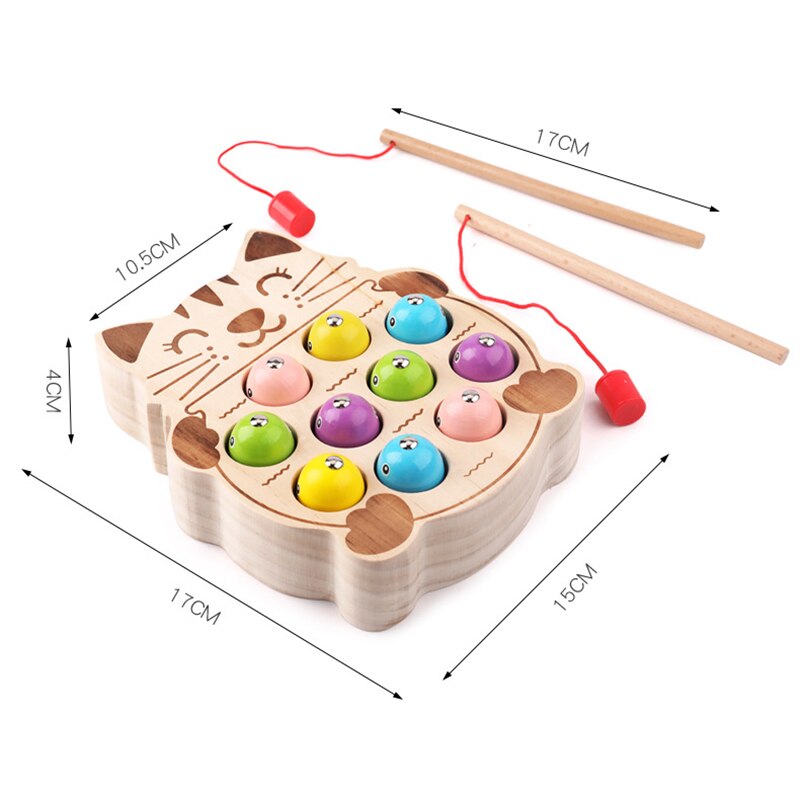 13 Pcs Wooden netic Fishing Game Jigsaw Puzzle Attention Training