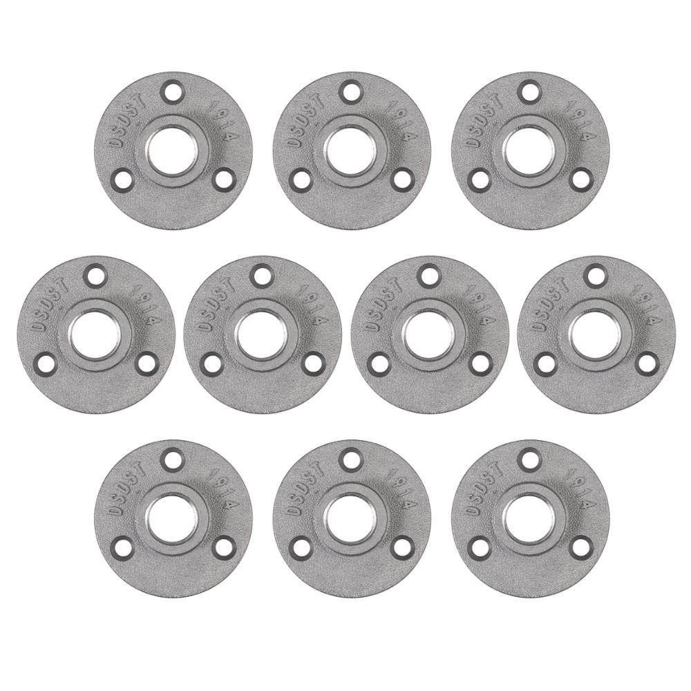 PROSTER 10 stücke für Temperguss Aluminium Legierung Rohr Armaturen Zauberstab Boden Flansch Rostigen Industrie 1/2 &quot;3/4” 1 ”BSP Silber Grau