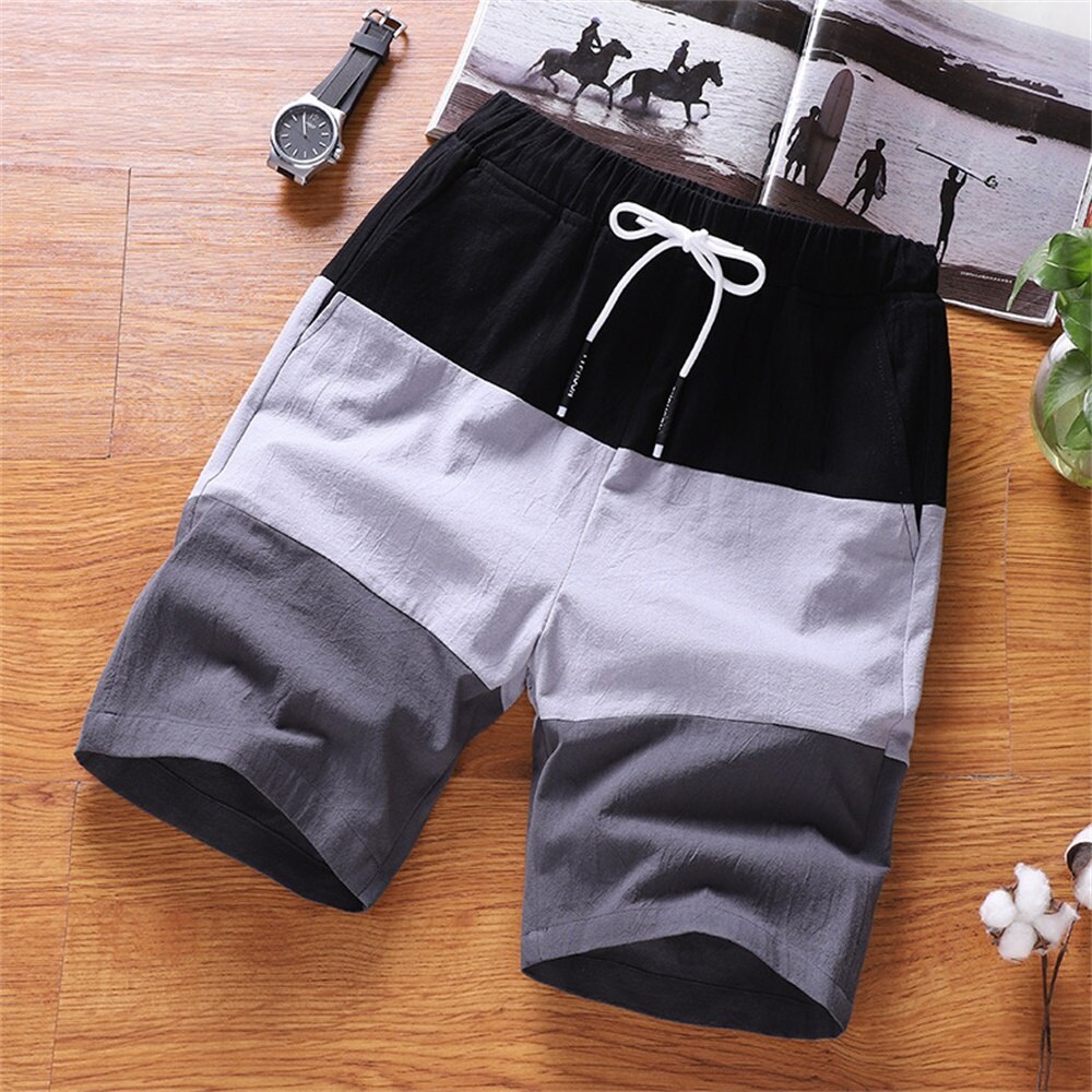 Men's Summer Quick-Drying Fashionable Atmosphere Comfortable Beach Shorts Simple Tide Brand: Gray / 4XL