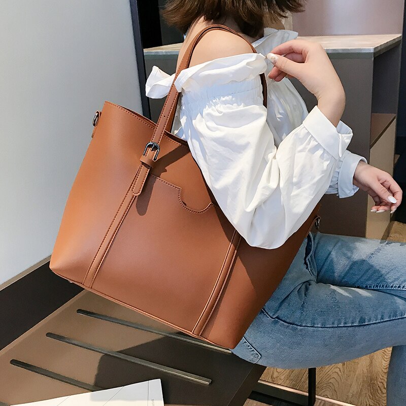 Store kvinder håndtaske læder kvinder skuldertasker kvinder messenger tasker damer afslappet tote tasker cross body taske kvinde