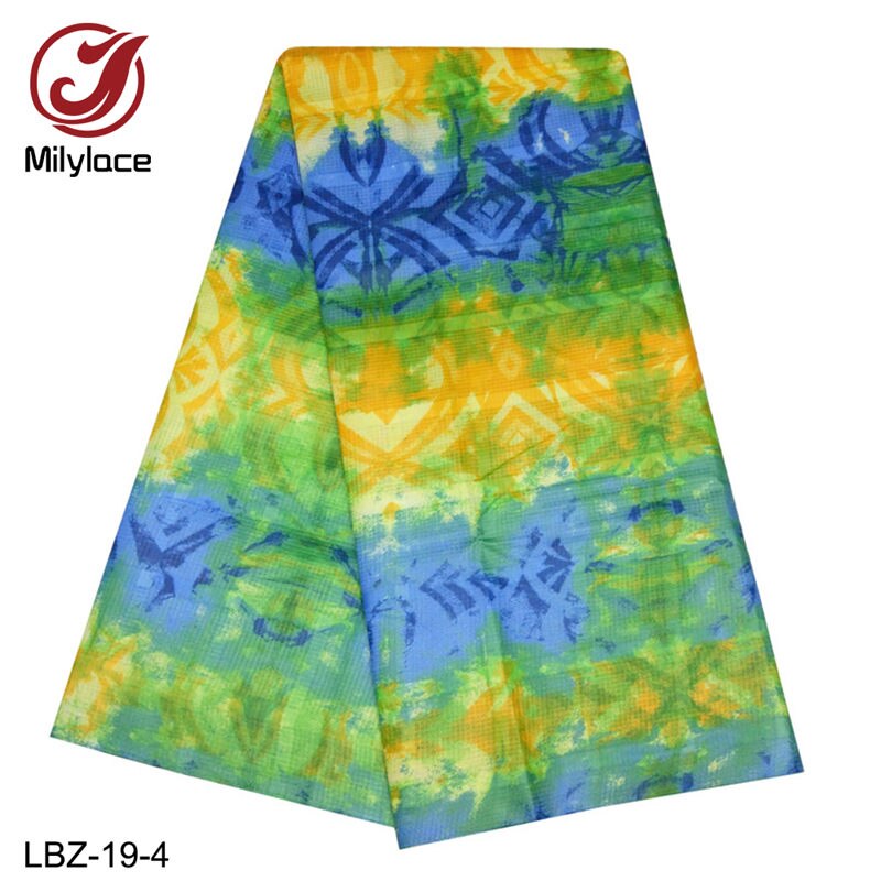 Latest Plaid Tie-dye Bazin Cotton Fabric African Style Cotton Fabric for Daily Clothing LBZ-19: LBZ-19-4