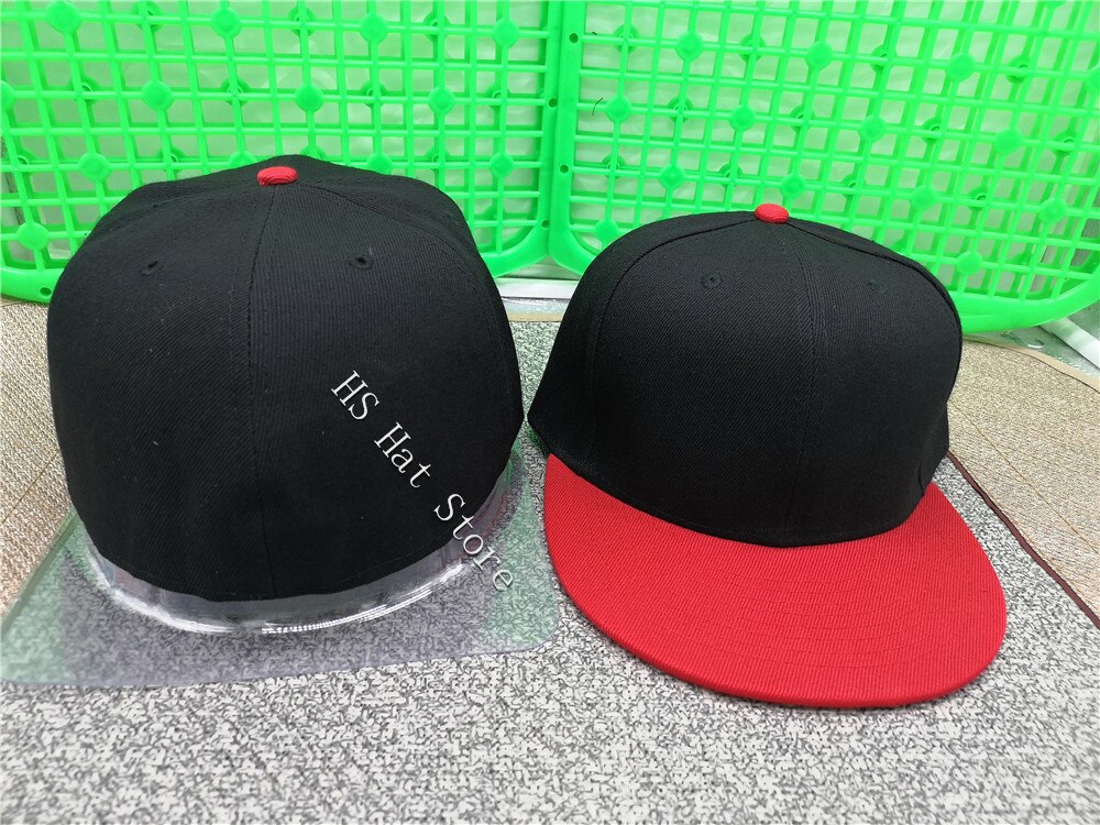 fast blank full lukk hiphop lokk hel nedleggelse menns størrelse flat brem regning baseball lokk utstyrt hatblack rød