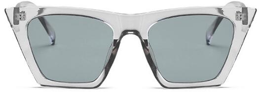 Cat eye vintage mærke sorte damesolbriller 90s luksus solbriller til kvindelige retro firkantede solbriller nuancer gafas: C6 klar grå ramme