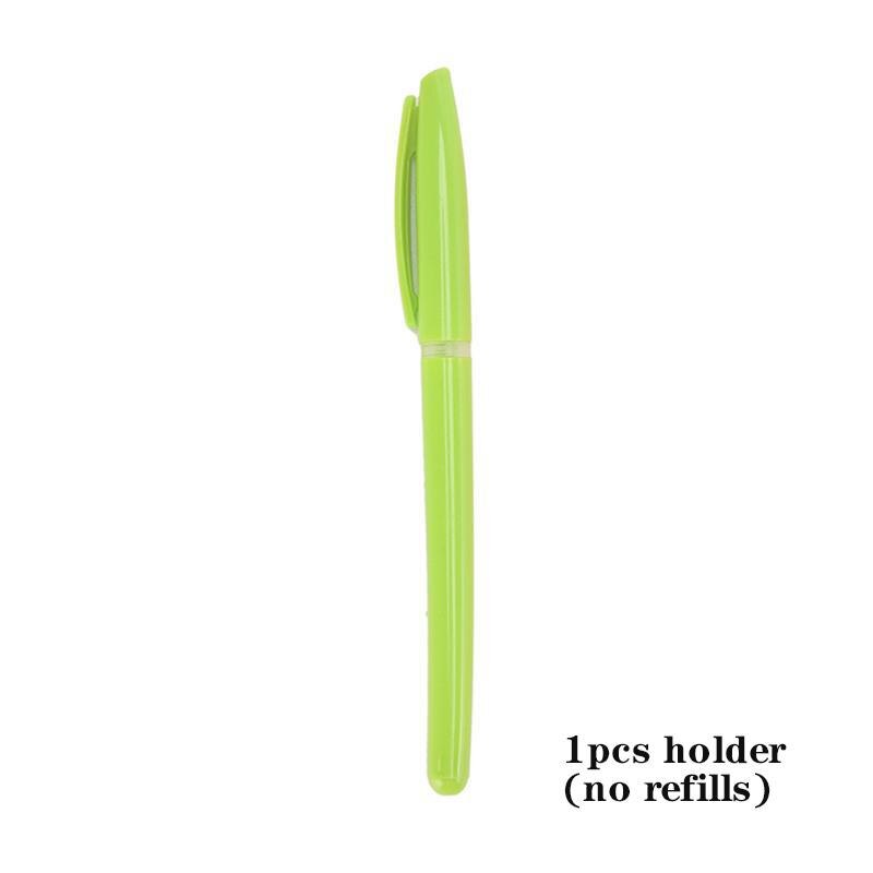 1Set inchiostro scomparsa pennarello in tessuto colorato penna cancellabile ad acqua per trapuntatura tessuto artigianale fai da te sartoria accessori per il cucito: 1 holder Green