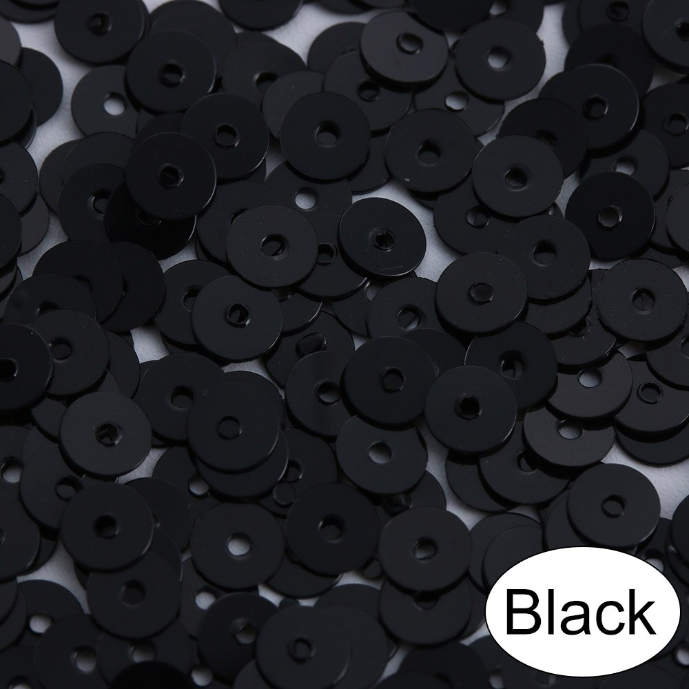 1000 stuks/zak 4mm veelkleurige losse plastic pailletten voor thuis, feest, bruiloft, decoratie, versiering, doe-het-zelf, knutselen, naaien, accessoires: Zwart