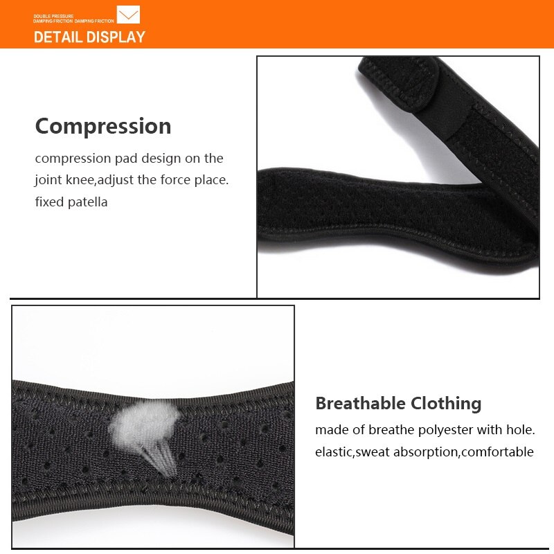 1PCS Adjustable Knee Patellar Tendon Support Strap Band Knee Support Brace Pads for Running basketball Outdoor Sport