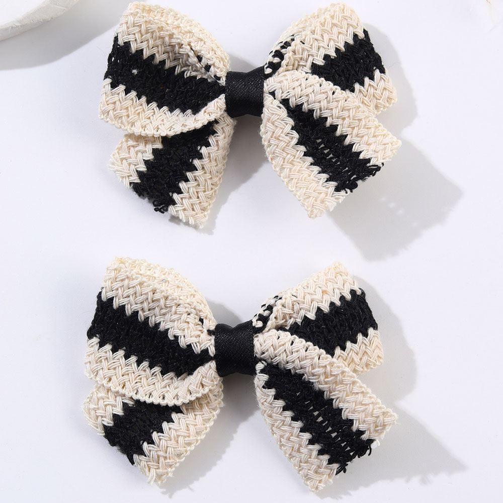 Pinza para el pelo con lazo de punto para niña, pasadores de horquilla con lazo clásico en blanco y negro, 2 piezas, accesorios para el cabello: Gris