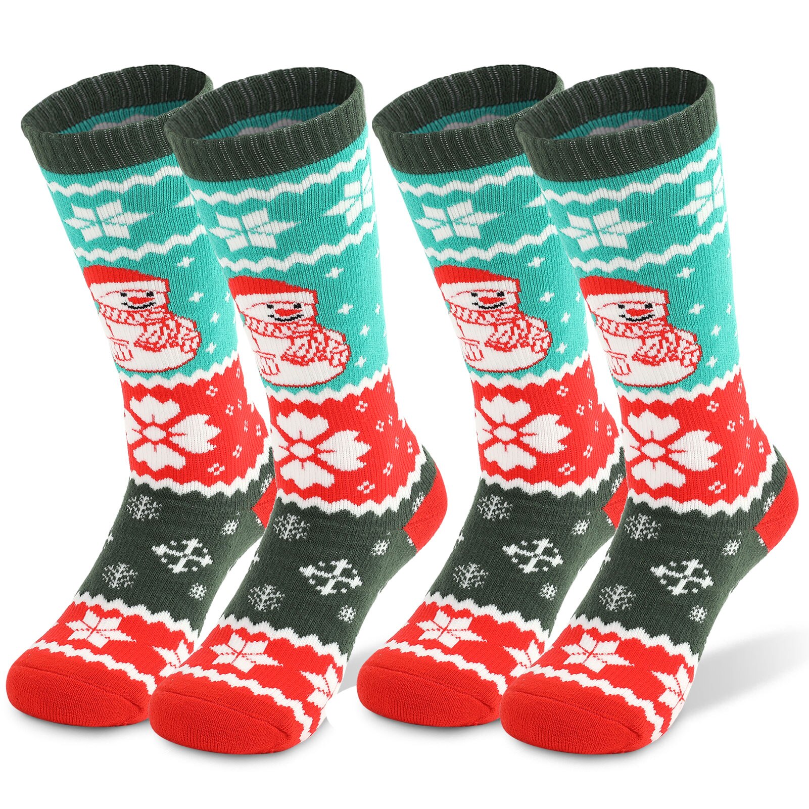 LIXADA 2 Pairs Children Sports Socks Ski Socks Kids Thick Knit Winter Athletic Knee-high Stockings For Ski Cycling: Type 6 / S