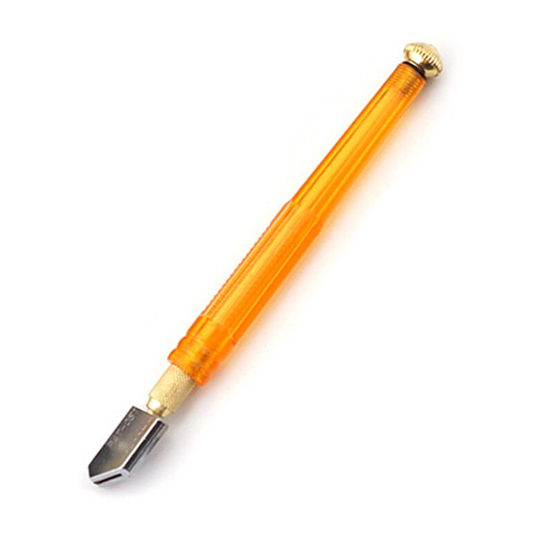 Glasskærer blyant stil oliefoder legeringsspids skæreværktøj diamant skærehoved, stålblad skæreværktøj skridsikkert metalhåndtag: 16.8cm