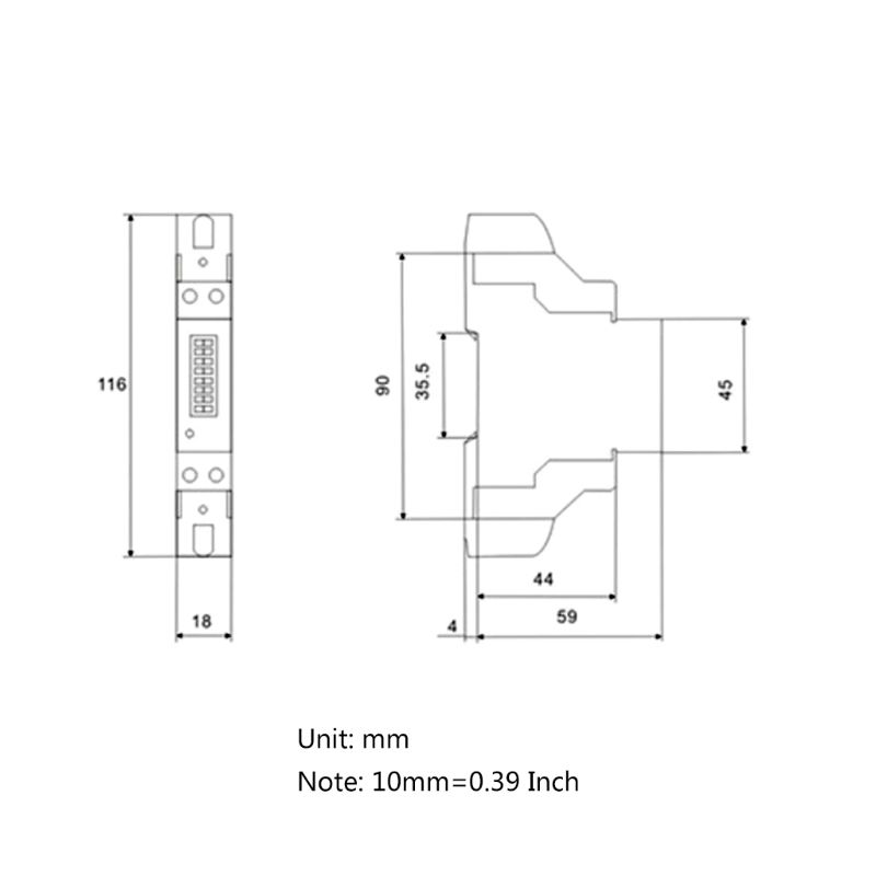 LCD Digital Single Phase Din Rail Electricity Power Consumption Energy Meter kWh