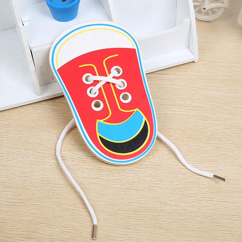 Houten Schoenen Kleding Jigsaw Speelgoed Schoenen Jongens En Meisjes Praktijk Koppelverkoop Schoenveters Kinderen Baby Vroege Onderwijs Speelgoed