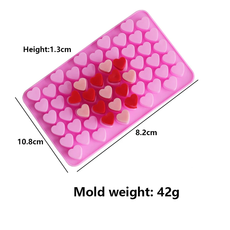 Molde de vela de silicona con forma de corazón de 56 compartimentos, bricolaje, grande, pequeño, pastel de amor, bandeja de hielo de Chocolate, moldes para hornear, decoración del hogar y vacaciones: Verde claro