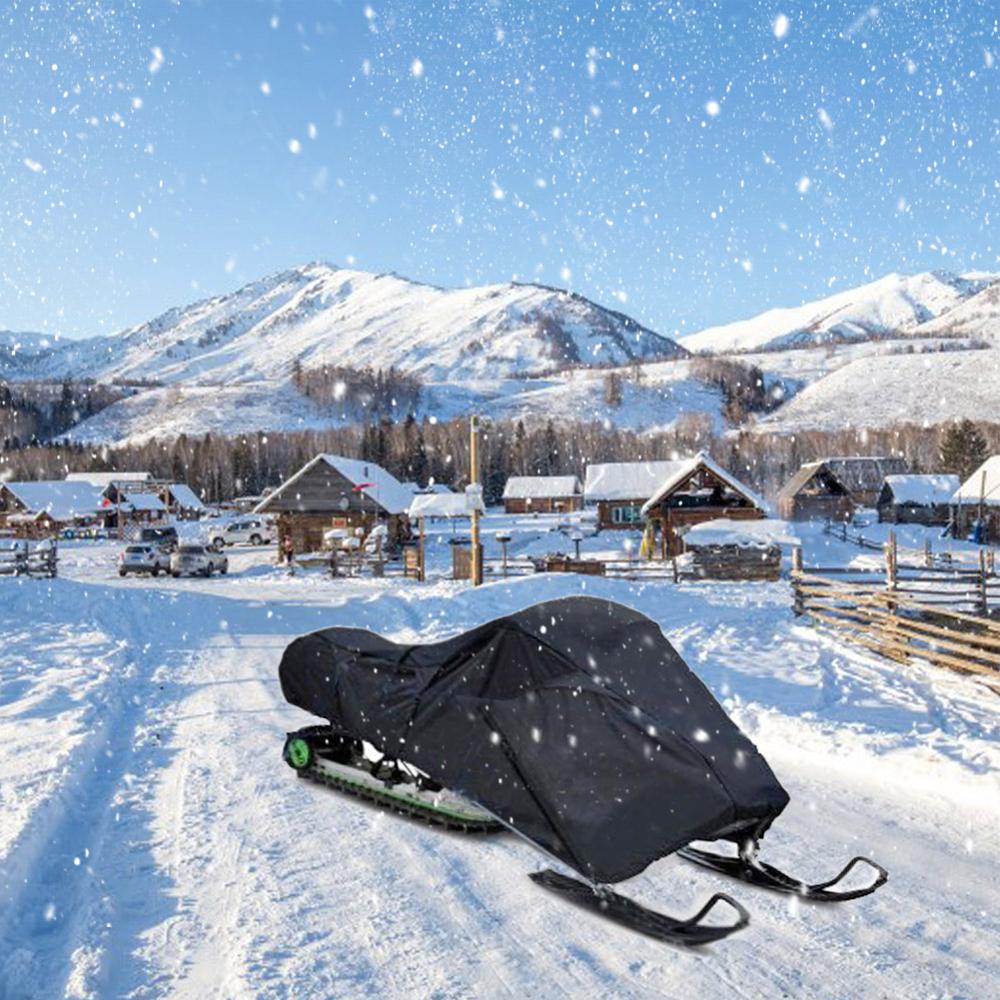 Cubierta impermeable de invierno para moto de nieve, cubierta de trineo de arrastre de polvo, cubierta para motocicleta de cuerda ajustable para uso general al aire libre