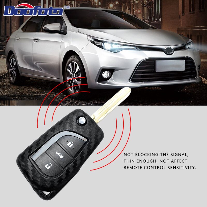 Doofoto tilbehør bil nøkkel skall dekorasjon nøkkel deksel tilfelle til toyota camry prado krone rav 4 bil styling 1 stykker auto klistremerke