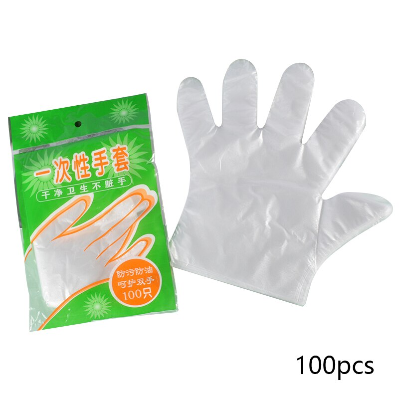 100Pcs Clear Wegwerphandschoenen Transparante Plastic Gezondheid Handschoenen Latex Gratis Voedsel Prep Veilig Handschoen Voor Koken Schoonmaken Bbq