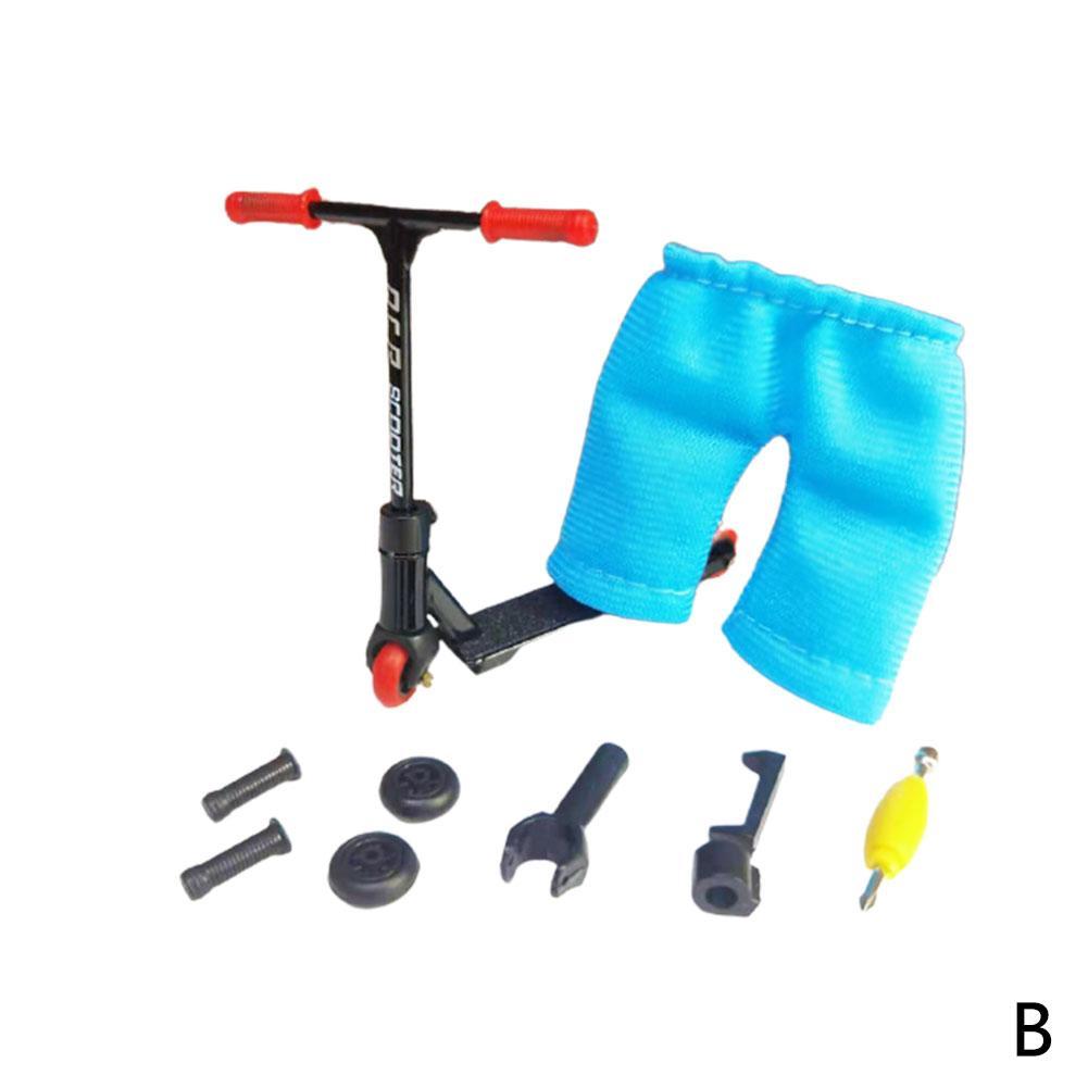 Mini trottinette à doigt en alliage, 1 ensemble, modèle, jouet interactif, nouveauté, activité sensorielle, Kit de Skateboard: B