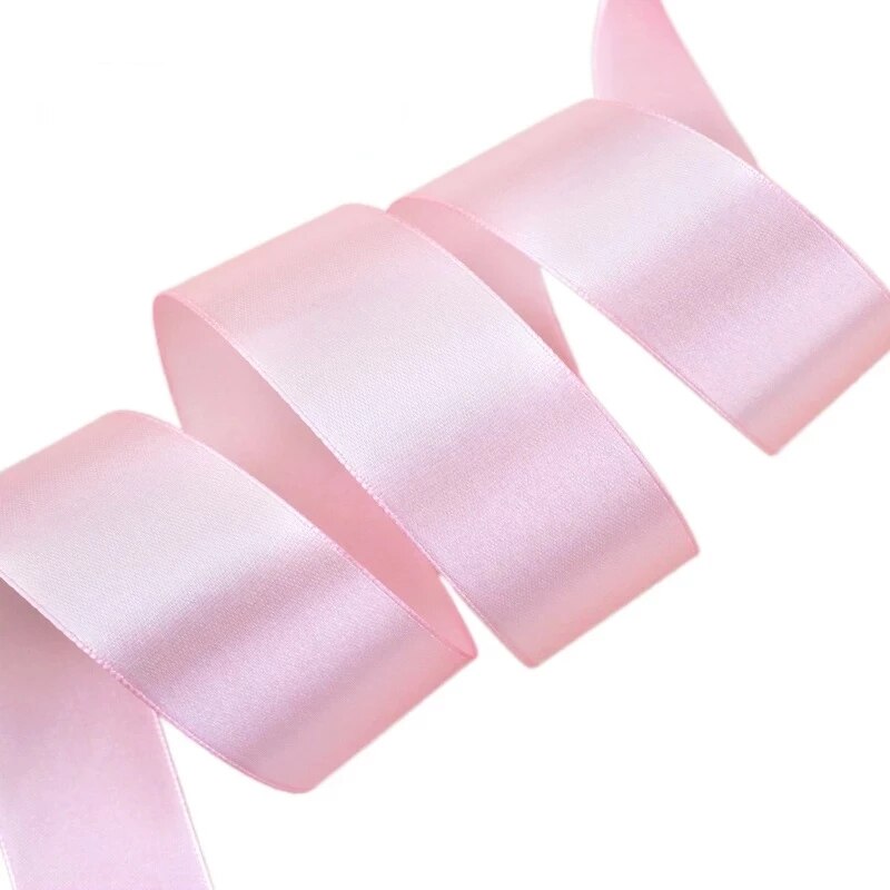 25 Yards/Roll Roze Single Gezicht Satijnen Lint Cadeaupapier Kerstmis Handgemaakte Diy Linten