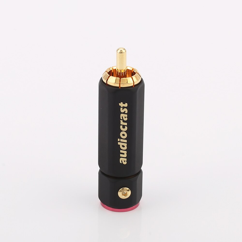 8pcs Audiocrast Gold Plated RCA Plug Lock Collect Solder A/V Connector