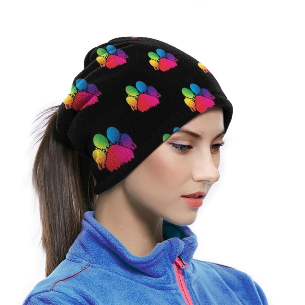 Wet Paintprint ( Rainbow Paw ) Scarf Bandana Neck Warmer Headband Cycling Mask Furry Pawprint Paw Paw Rainbow Cool Artistic