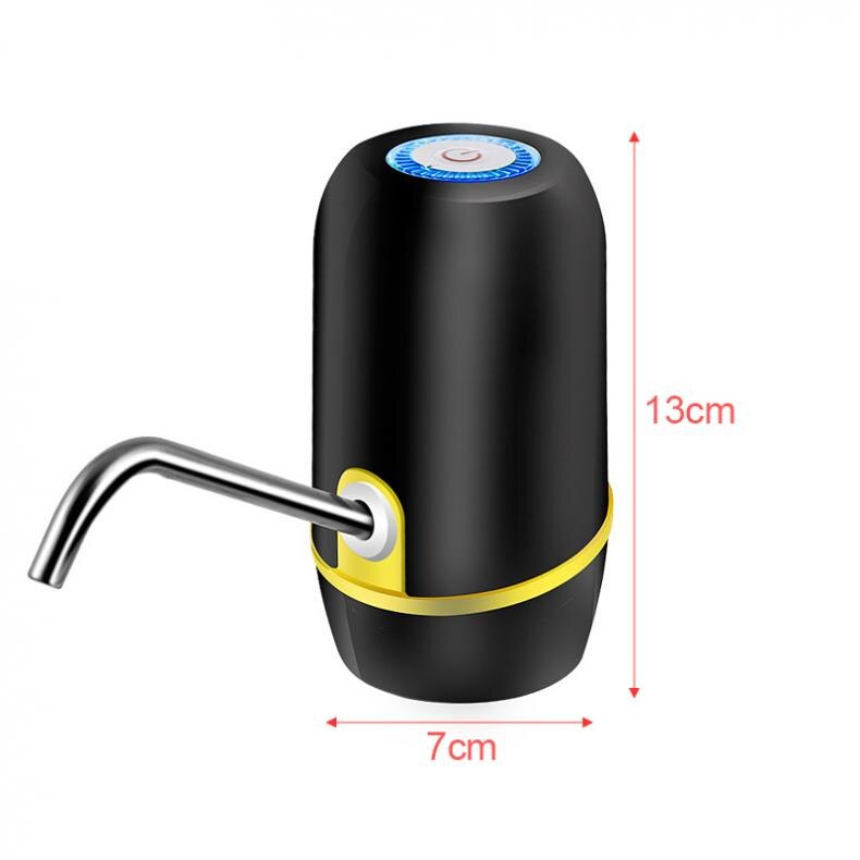 Touch-tone trådløs genopladelig elektrisk dispenser vandpumpe med usb kabel / blåt lys til 4.5l - 18.9l tønder