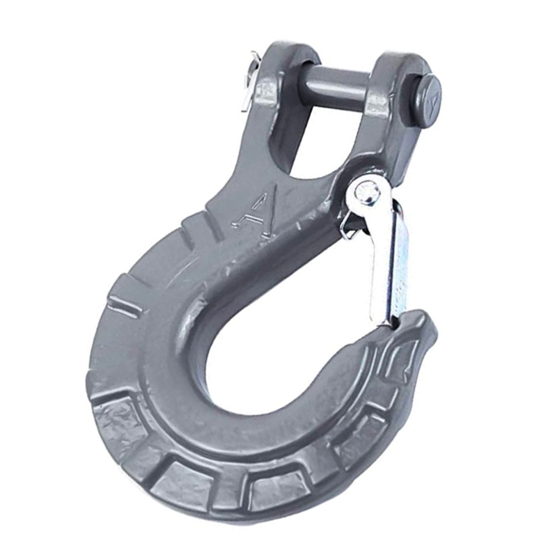 3/8Inch Clevis Slip Hook with Safety Latches, Alloys Steel Winch Hook for Truck: GRAY