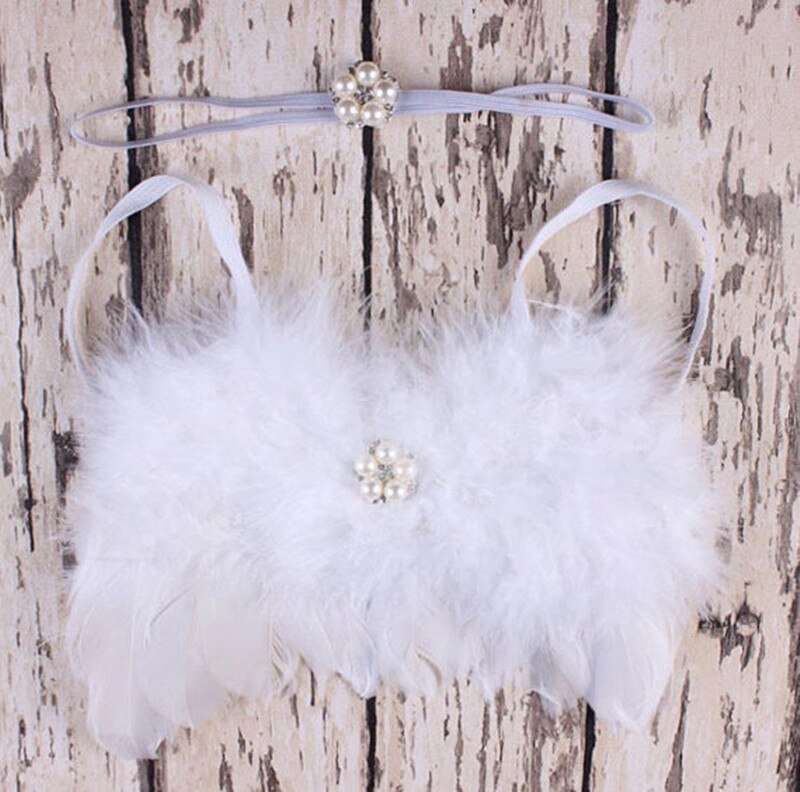 Lovely Baby Photography Props Infant Girls White Angel Feather Wings Wing Set Costume + Headbands Kids Outfit Photo Prop: 14