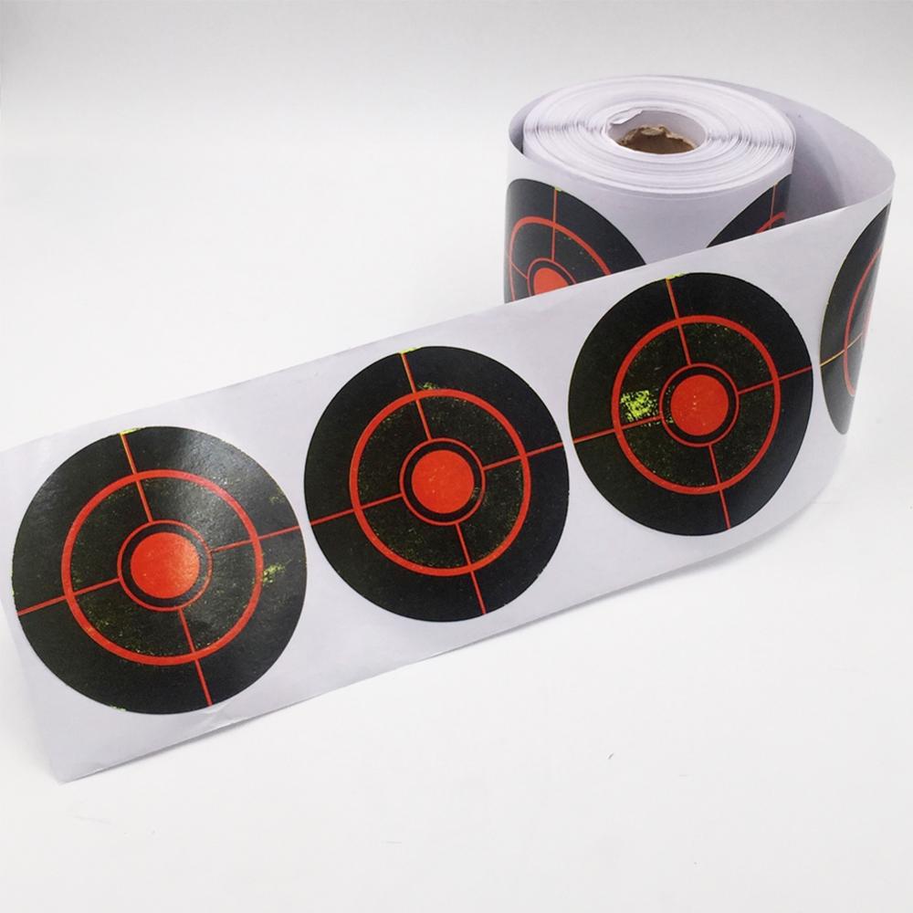 250/100 rolle Schießen Ziel Aufkleber 7,5 cm Lange Anhaltende dauerhaft Schießen Zubehör Bullseye Spritzwasser Ziel Reaktiven Aufkleber