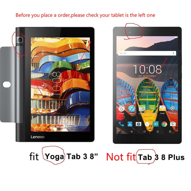 Flip Stand PU Leather Cover Case for Lenovo Yoga Tab 3 8.0 850F Yoga Tab3 8 YT3-850F YT3-850M Tablet Cover Case Capa Funda Glass