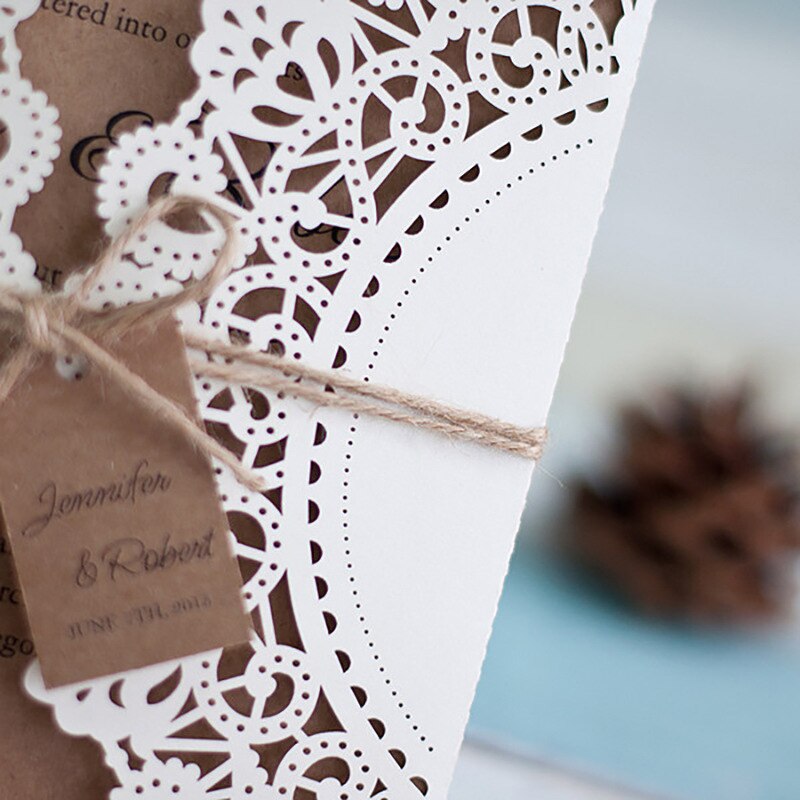 Kleine Kaart Custom Print Bruiloft Wenskaart Wit Print Uitnodiging Uitnodigingskaart