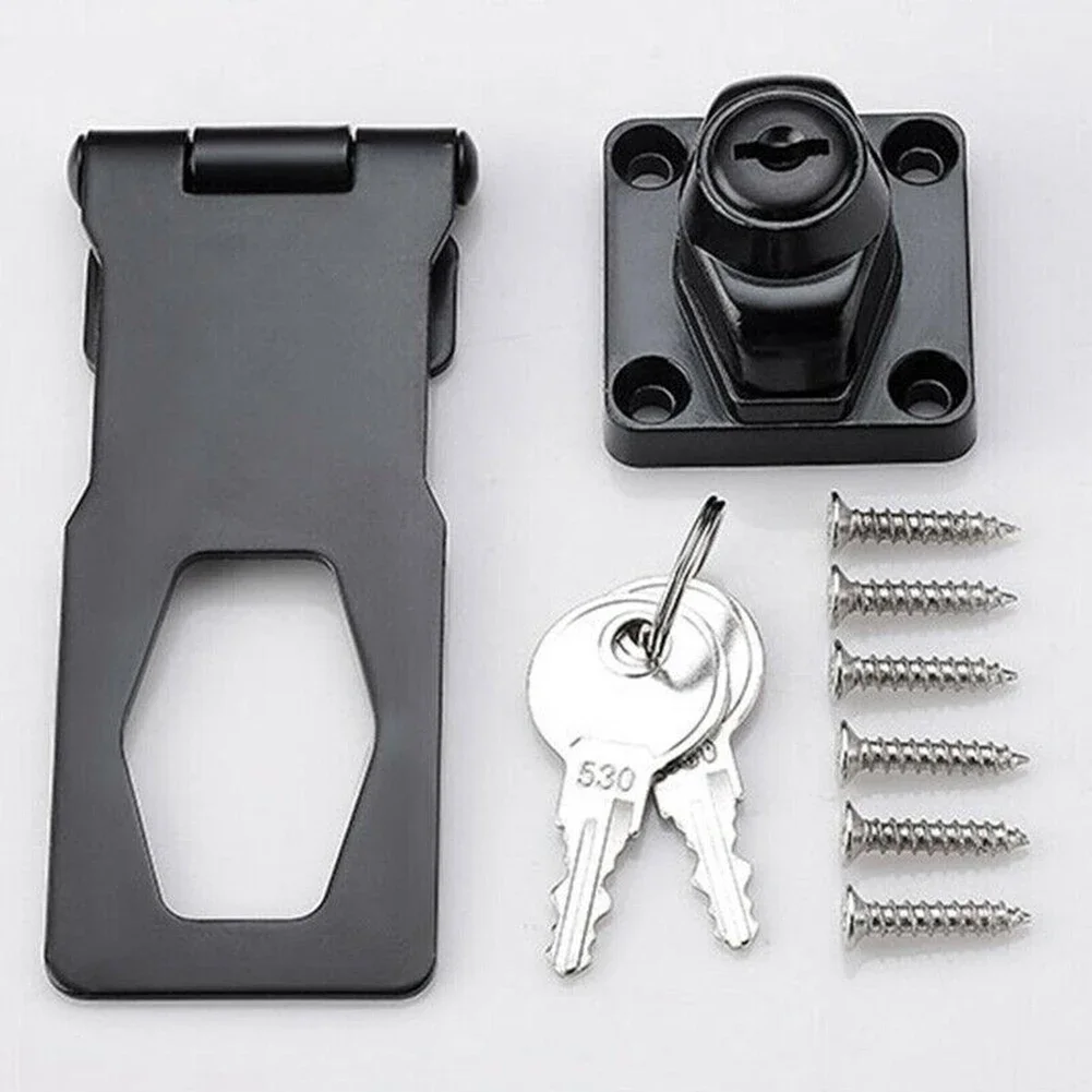 Home Latch House Door Locks 3Inch Safety Lock Locking Hasp And Staple With Keys Padlock Garage Lock Cupboard Home