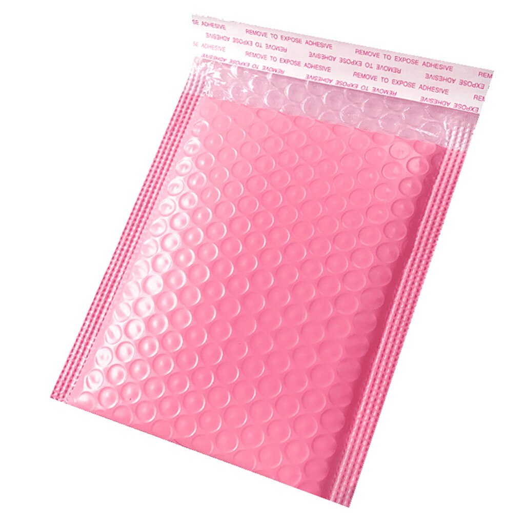 50Pcs Bubble Mailers Padded Envelopes Lined Poly Mailer Self Seal Black Padded Envelope Bubble Mailing 13 x 18cm Express Bag: Pink