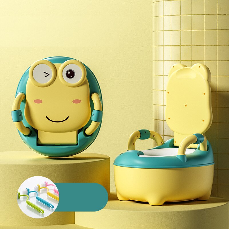 Draagbare Breder Kinderpotje Wc Zetel Zachte Kinderen Potty Kind Pot Training Kids Stoel Wc-bril Veilig Pp Materiaal: Frog design Yellow