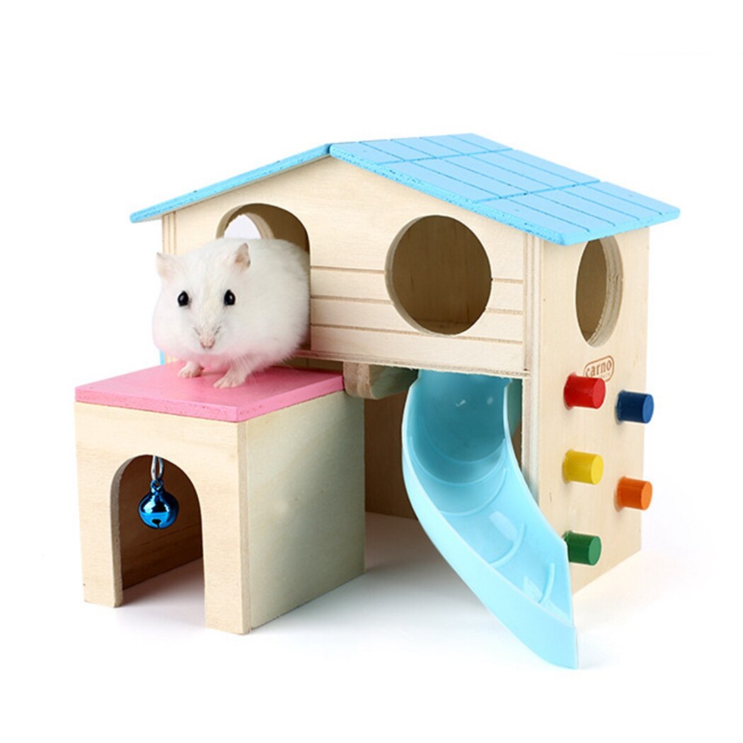 Nette Hamster Versteck Holz Lustige Hamster Spielen Lebensraum Hamster Haus Haustier DIY Versteck Hütte Spielzeug Kleine Ebene Liefert