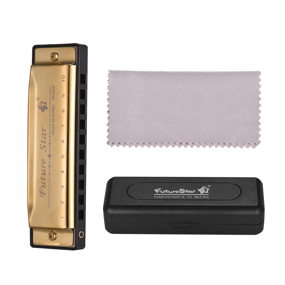 Sleutel Van C Diatonische Harmonica Mouthorgan Met Abs Riet Spiegel Oppervlak 10 Holes Blues Harmonica Voor Beginners 4 Kleuren