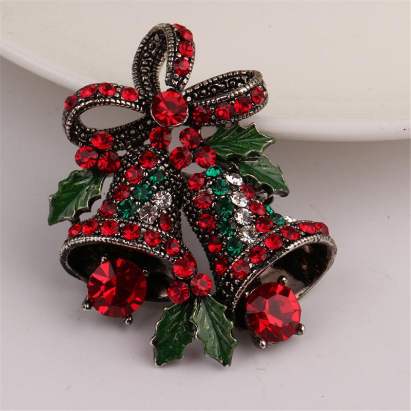1Pc Kerst Pak Broche Pin Bows Premium Corsage Vintage Bells Kerst Broches Party Sieraden