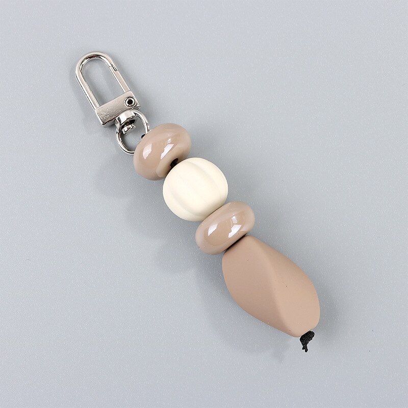 LLavero de cuentas de madera irregulares para mujer, llavero cuadrado redondo geométrico hecho a mano, joyería para mujer, de: 03