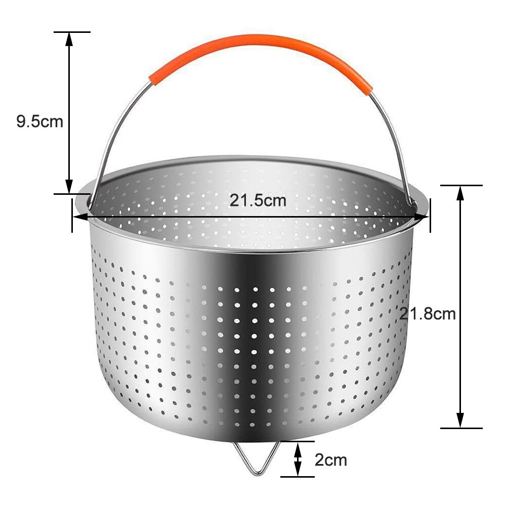 Steamer Pot Stainless Steel Steamer Basket Cook Accessories for Pressure Cooker Compatible with Most Pressure Cookers Steaming: Default Title