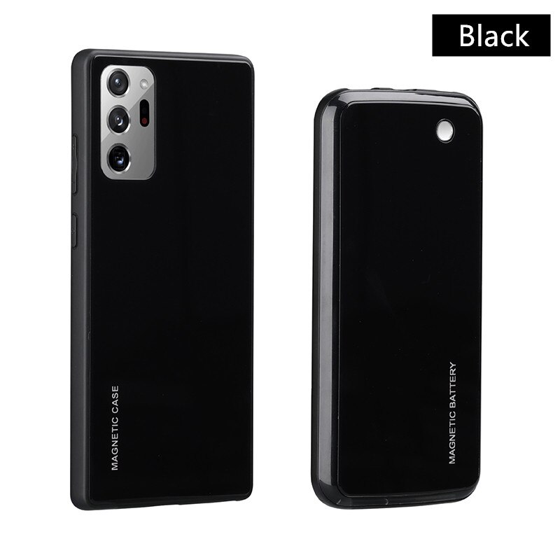 Battery Charger Case Magnetic Wireless Charger Power Bank Case for Samsung Note 20/ Note 20 Ultra Slim Phone Battery Charger: Black Note 20