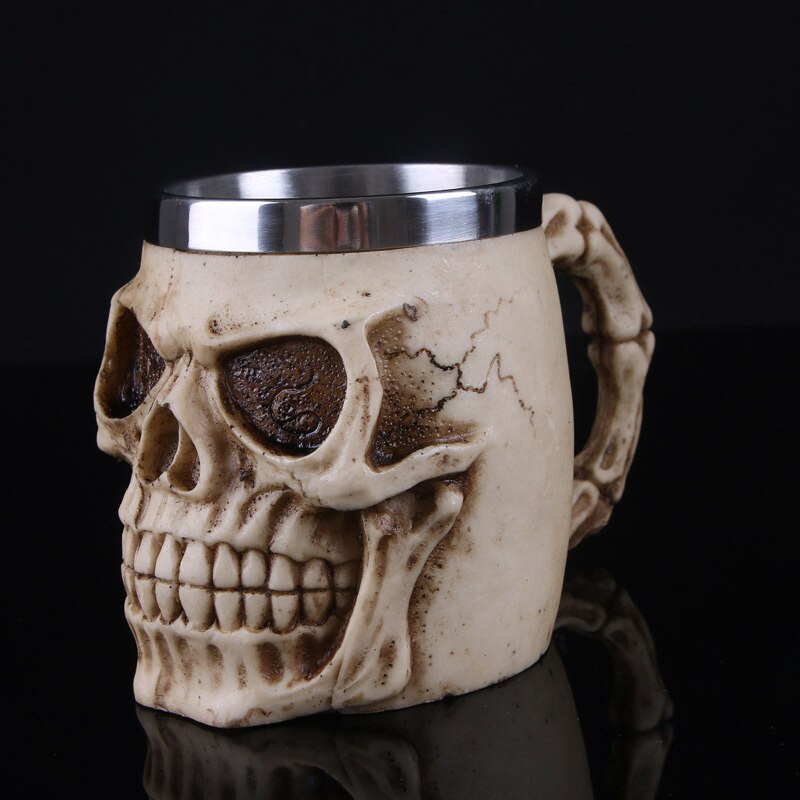 3D Rvs Bier Mokken Keramische Schedel Mok Skelet Grim Knight Gothic Koffie Cups Creatieve Beste Halloween: S